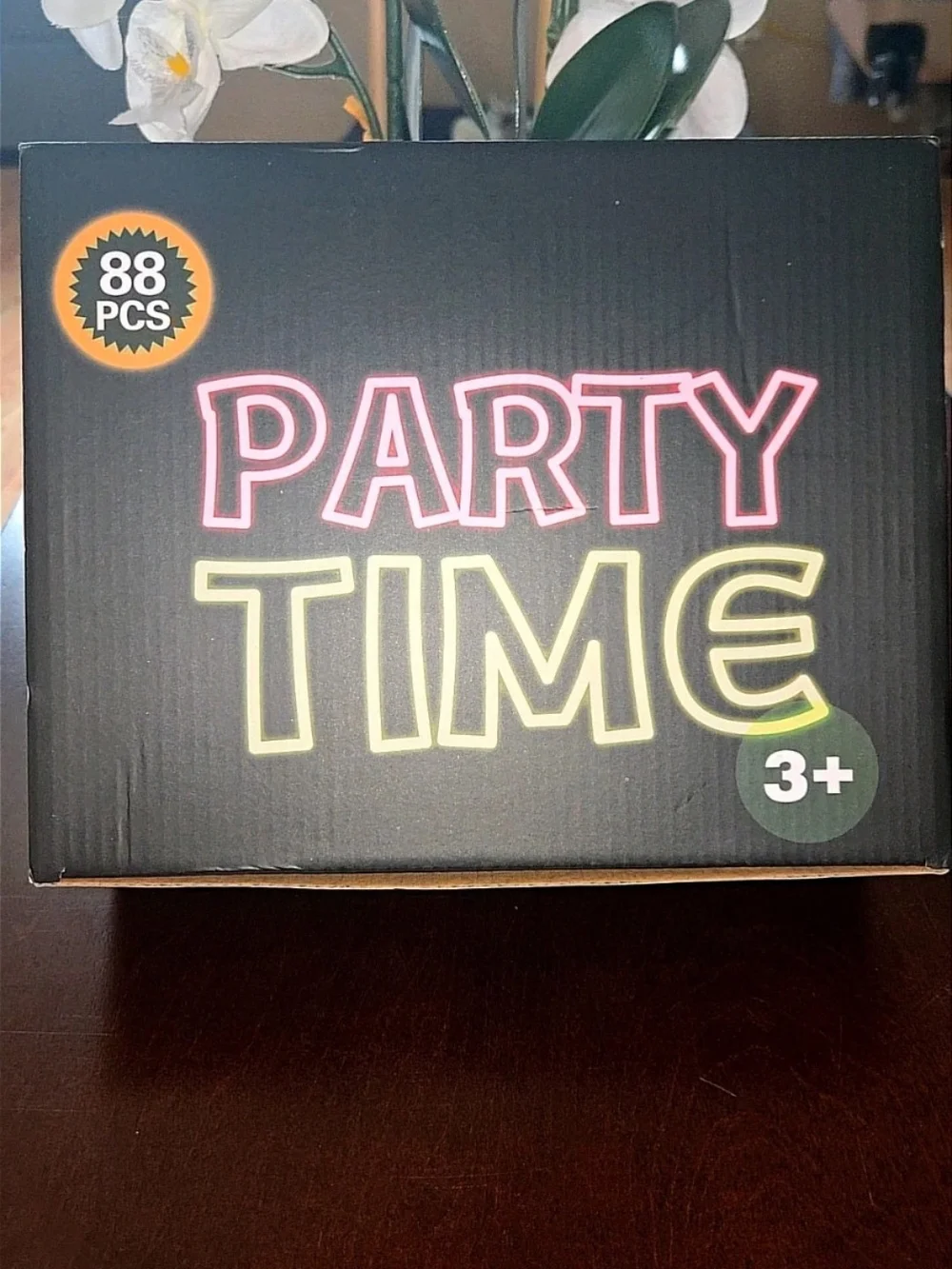 Party Time 88-Piece Party Supplies Kit - Black with Neon Accents Brand New